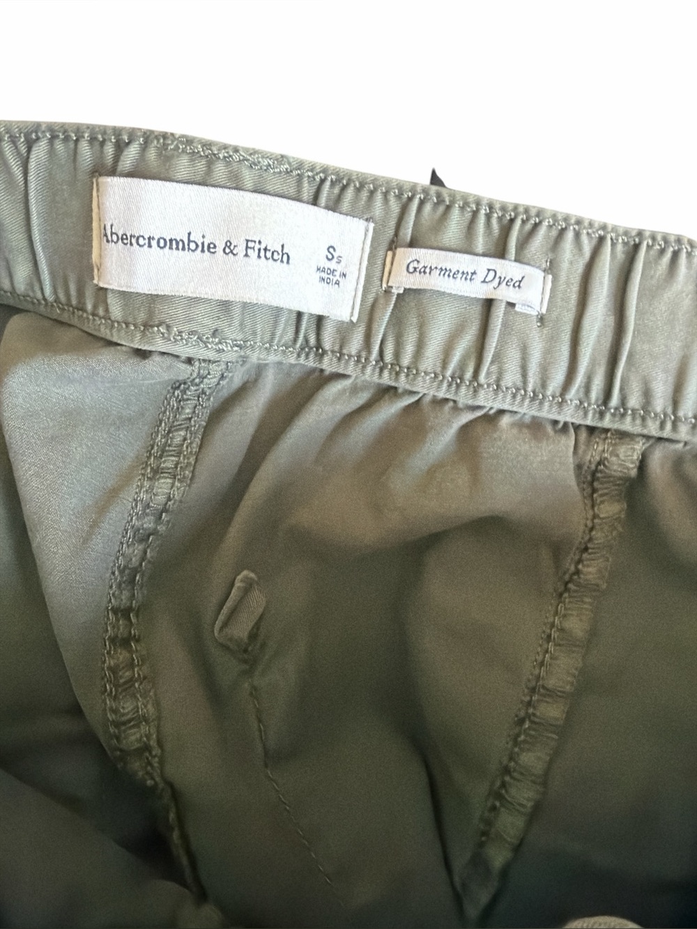 Abercrombie & Fitch Olive Green Wide Leg Baggy Cargo Pull On Pants Oversized - Picture 7 of 9